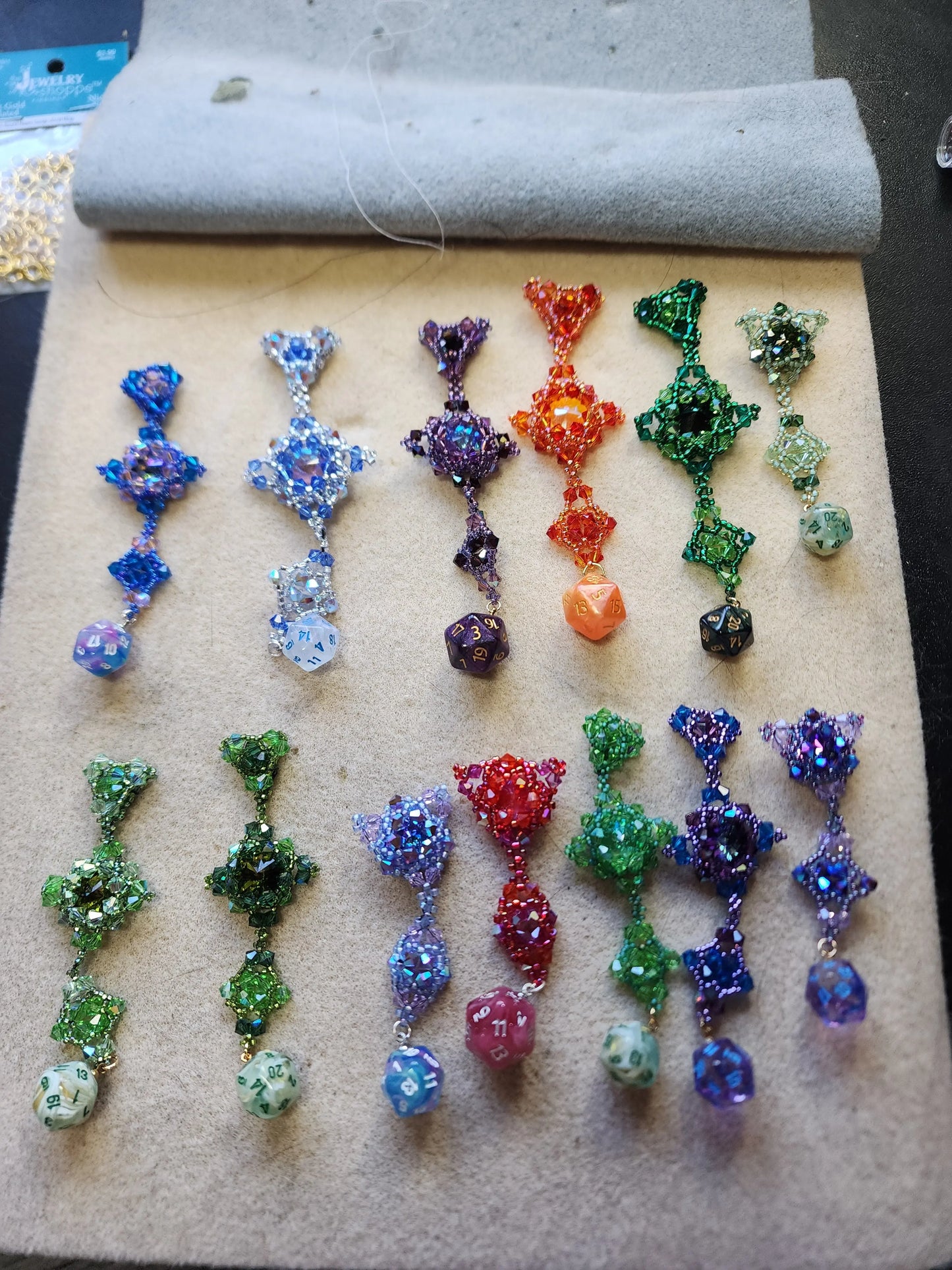 Custom D20 Swarovski Crystal Pendant moonlitbeading