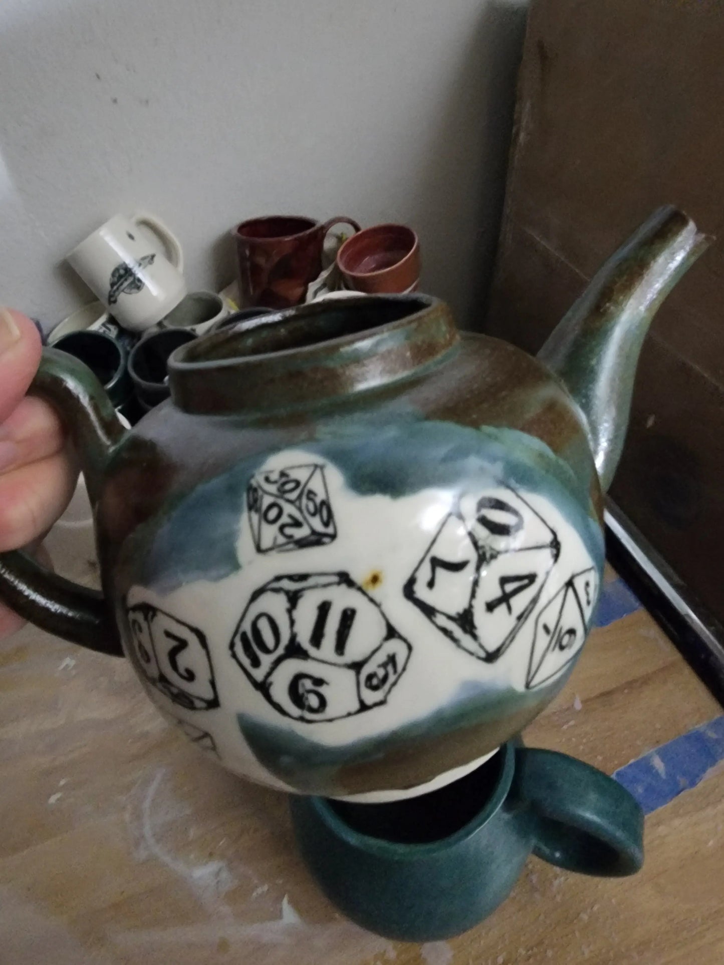 Custom TTRPG Dice Themed East Asian Style Tea Set, DnD Tea Set moonlitbeading