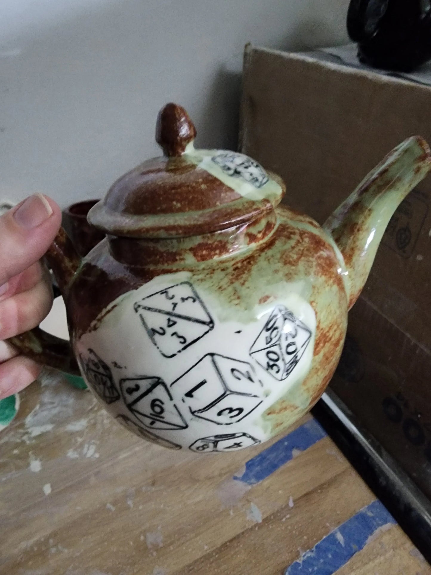 Custom TTRPG Dice Themed East Asian Style Tea Set, DnD Tea Set moonlitbeading