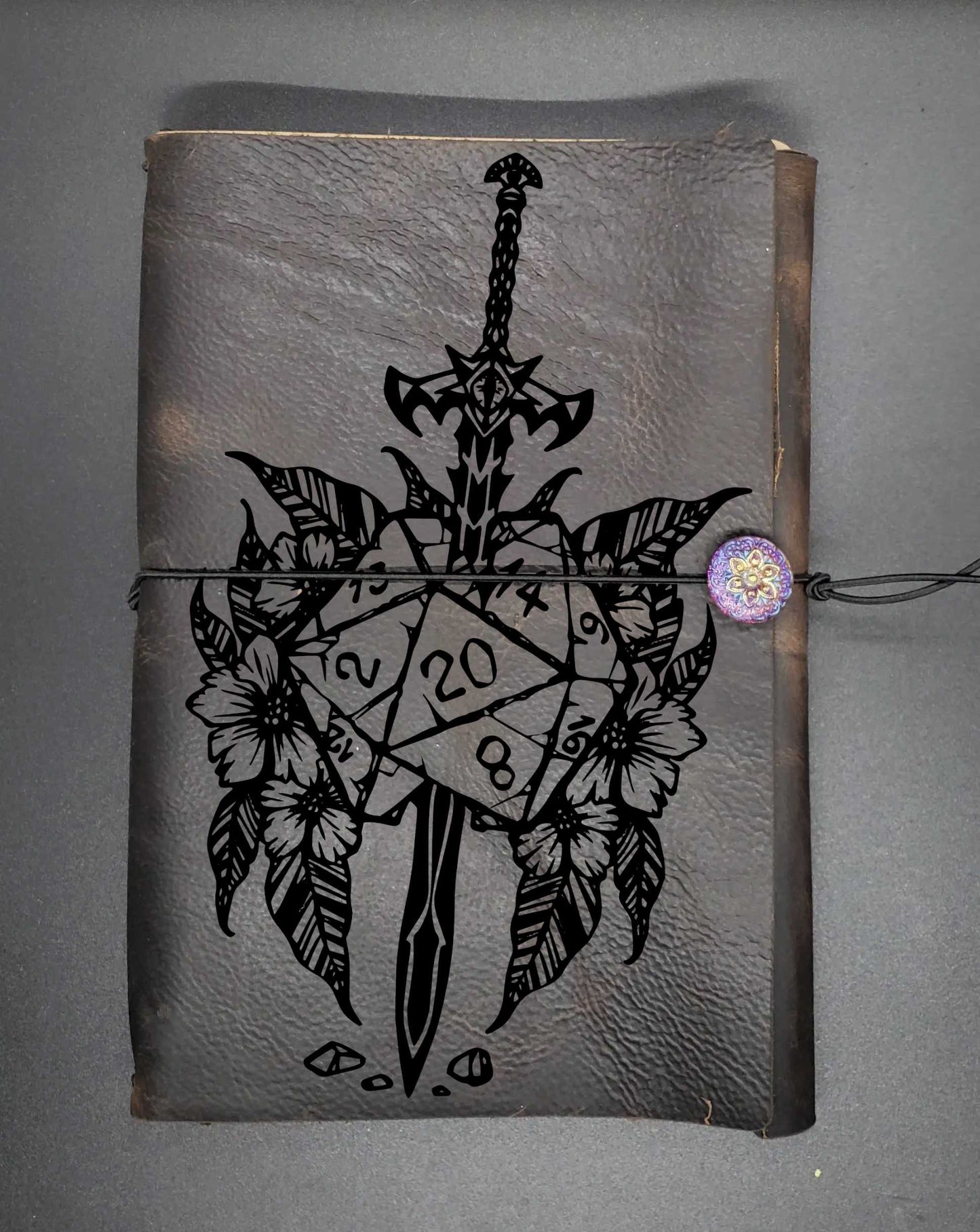 Dice Sword, D20 Notebook, Dungeons and Dragons Journal