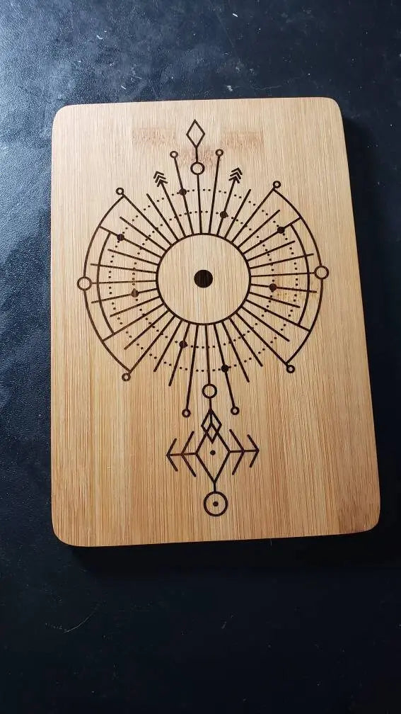Abstract Evil Eye Laser Engraved Cutting Board - moonlitbeading