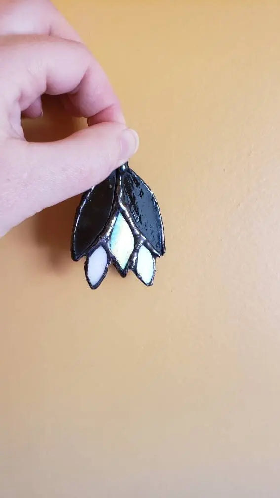 Agender Flower Suncatcher, LGBTQ+ Floral stained glass - moonlitbeading