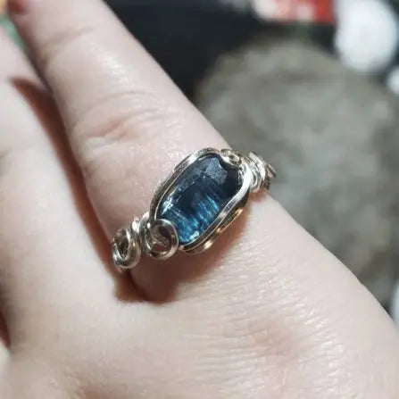 Blue Apatite Ring Size 8.5 - moonlitbeading