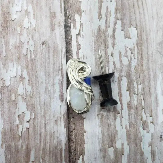 Dainty Moonsto pendant, Solitare Pendant, Statement Jewelry - moonlitbeading