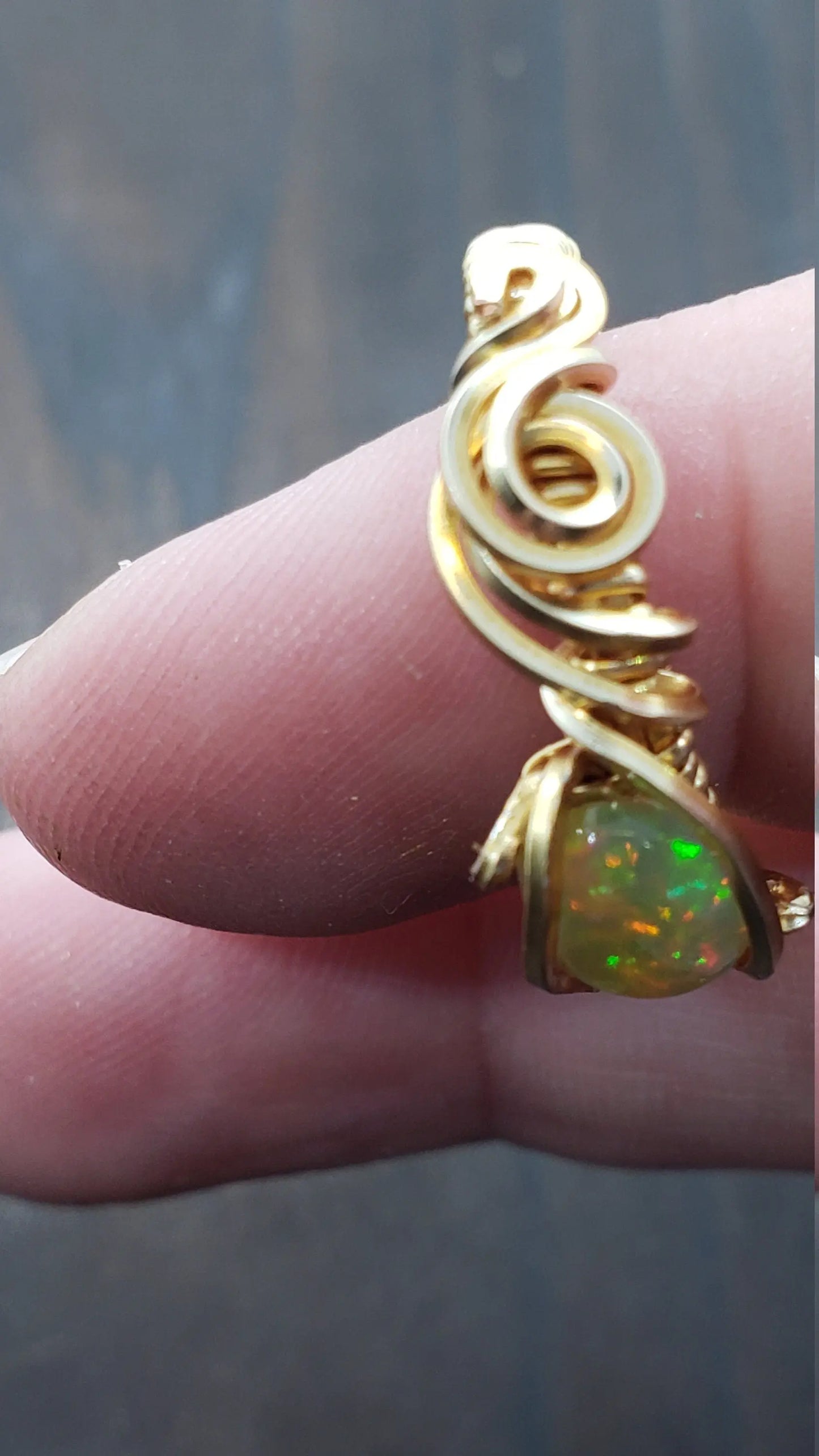 Ethiopian Opal Ring Size 5 - moonlitbeading