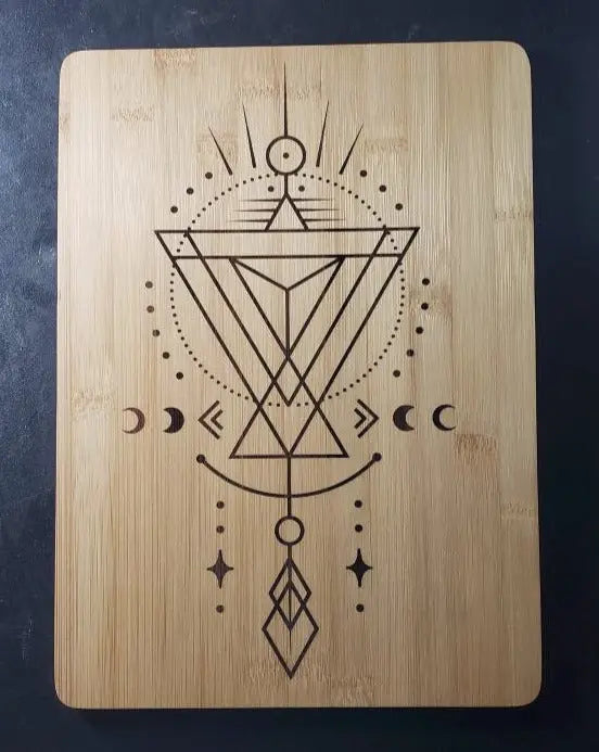 Geometric Laser Engraved Cutting Board - moonlitbeading