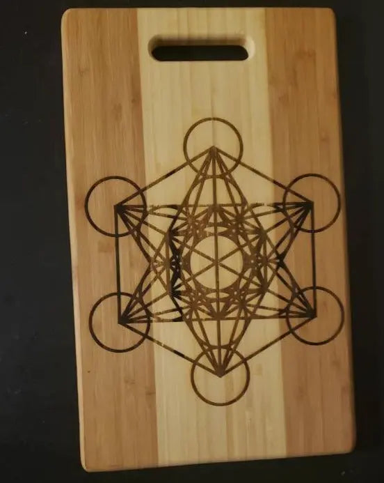 Large Metatron's Cube Engraved Cutting Board angel, cutting board, sacred geometry