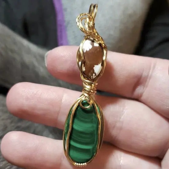 Malachite and Horse Agate - moonlitbeading