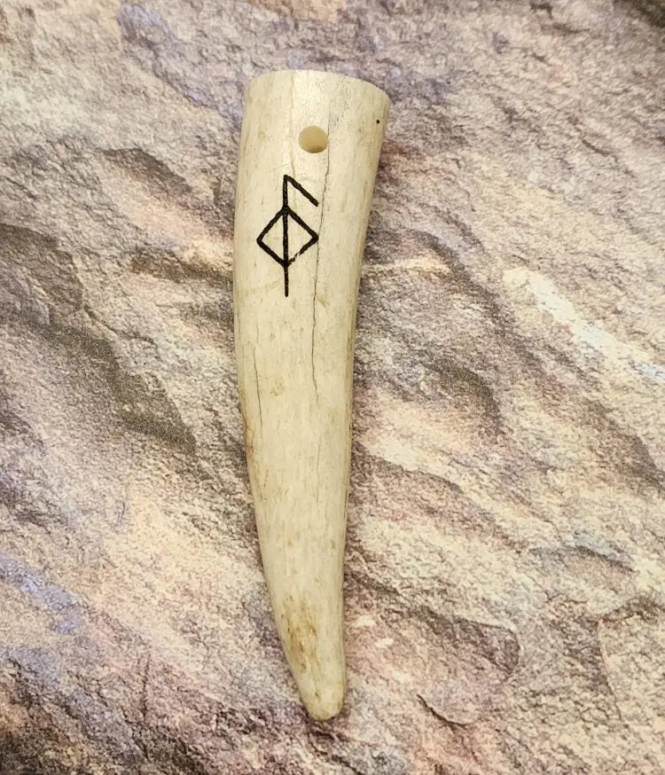Norse Bindrune Charm Antler Pendant
