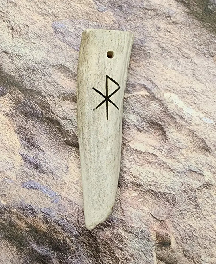 Norse Bindrune Charm Antler Pendant