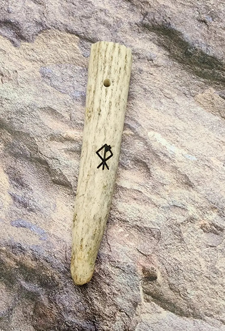 Norse Bindrune Charm Antler Pendant