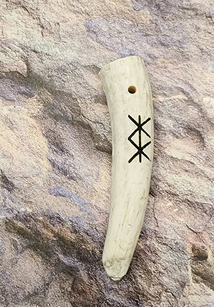 Norse Bindrune Charm Antler Pendant