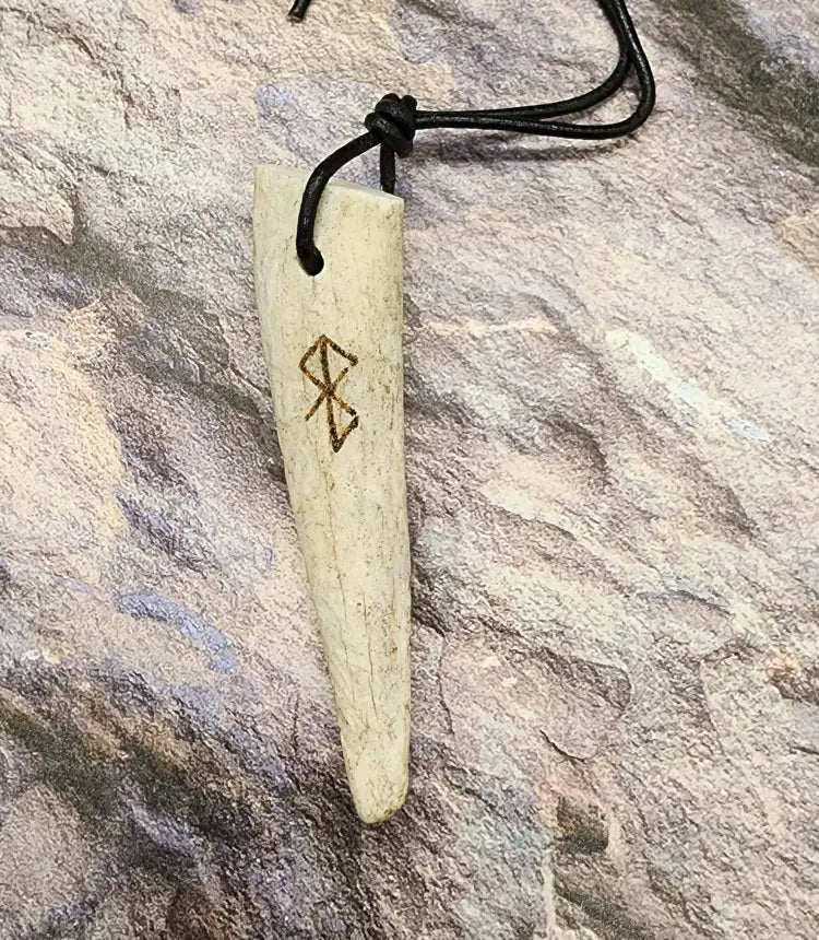 Norse Bindrune Charm Antler Pendant