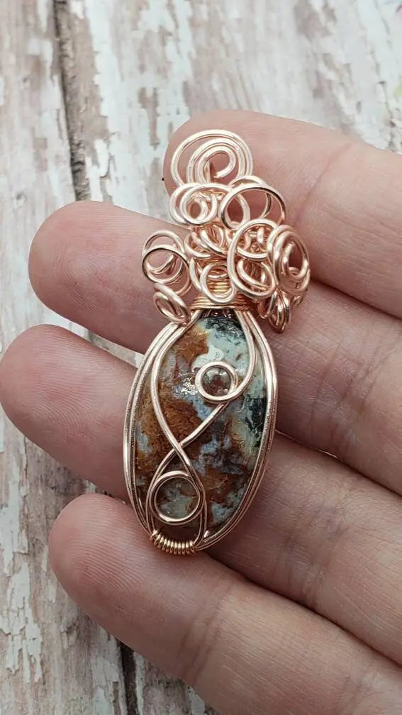 Ocean Jasper Chaos Pendant - moonlitbeading