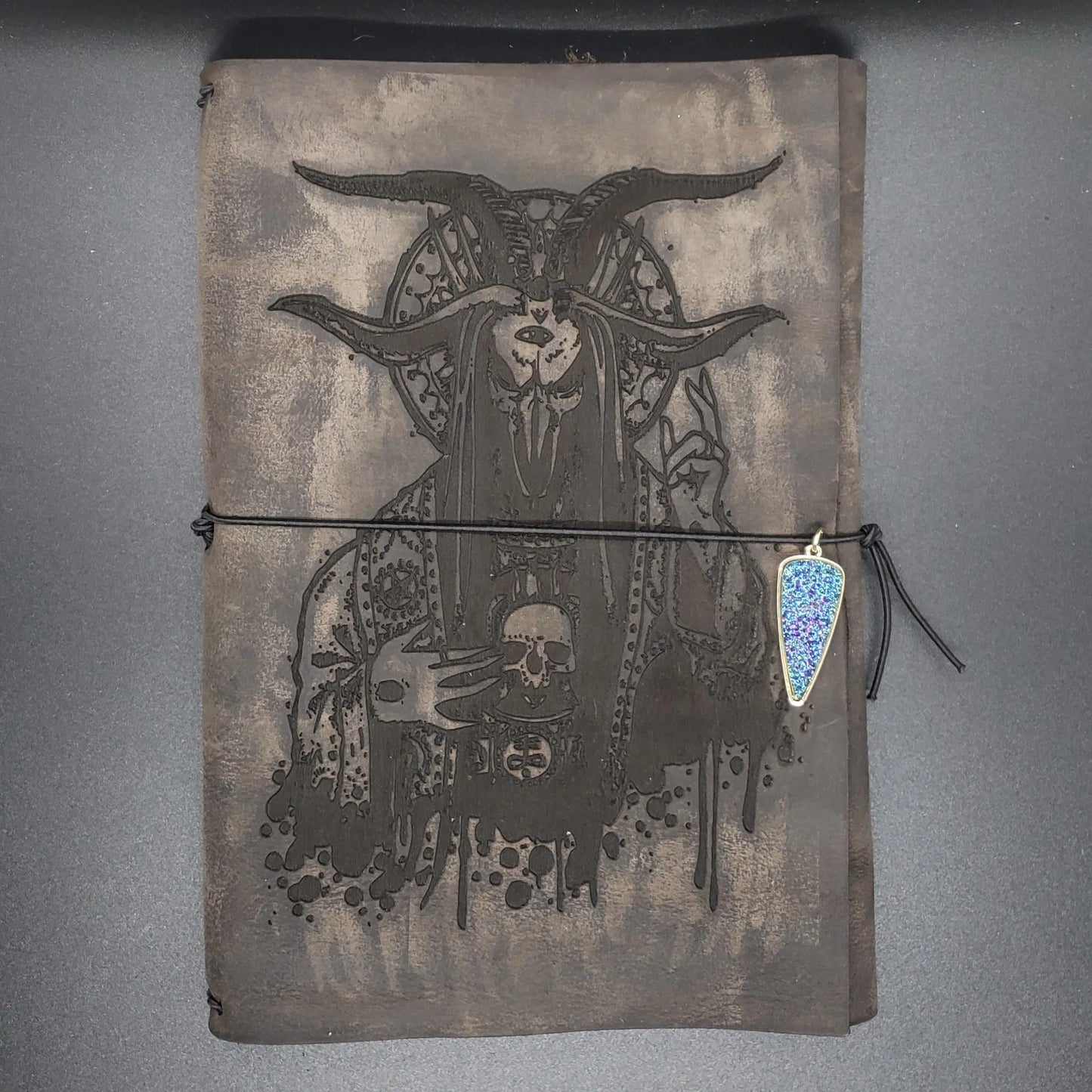 Refillable Satanist Grimoire leather journal, lucifarian, satan