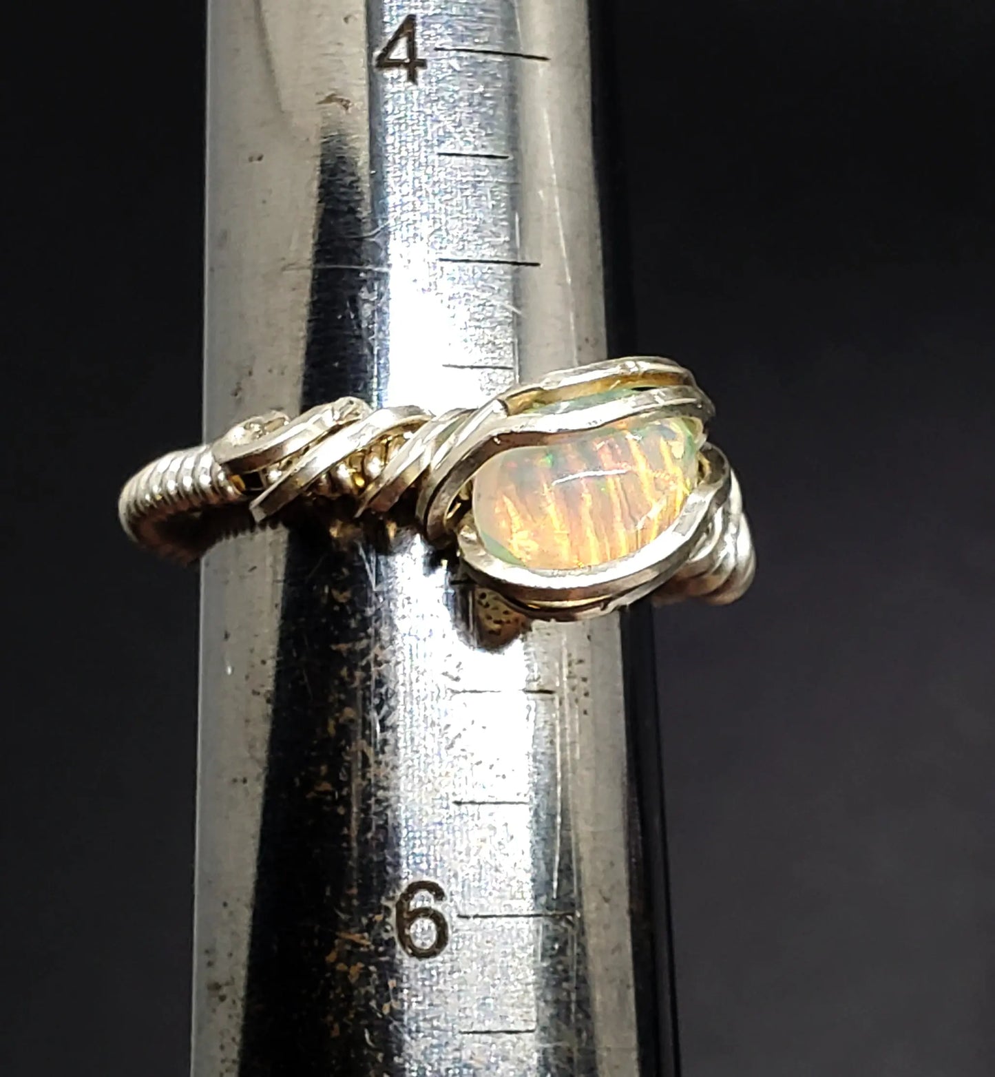 Size 5 Jelly Opal Ring gemstone ring, opal