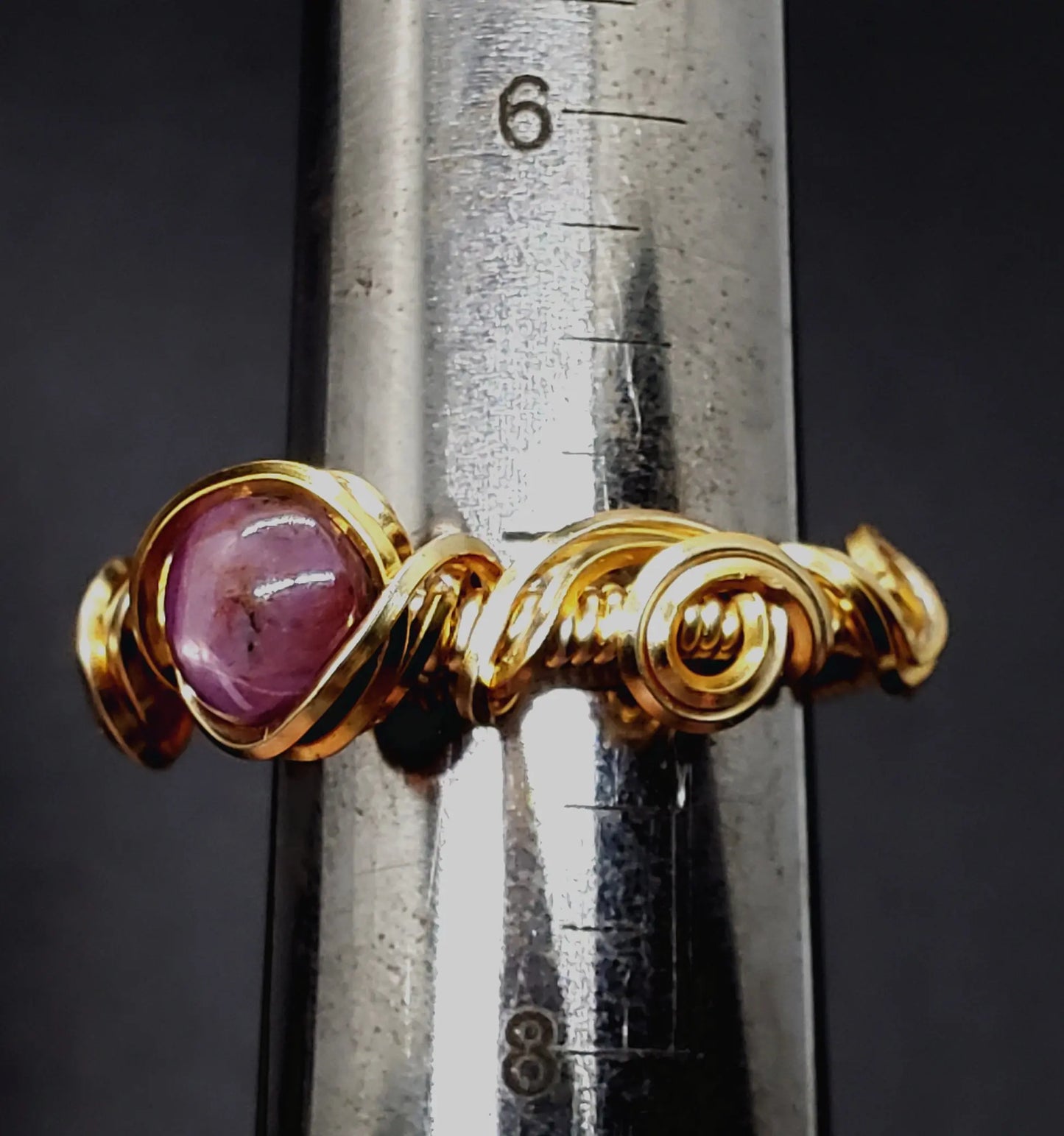 Star Ruby Ring, Sz 7 gemstone ring, ruby