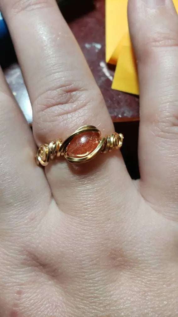 Sunstone Ring Size 8.5 gemstone ring, sunstone