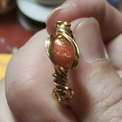 Sunstone Ring Size 8.5 gemstone ring, sunstone