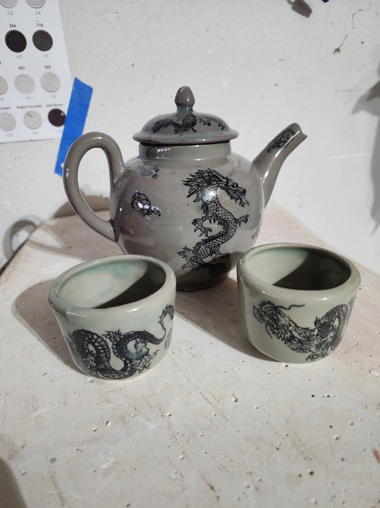 RESERVED -2 CUP EAST ASAIN DRAGON TEASET moonlitbeading