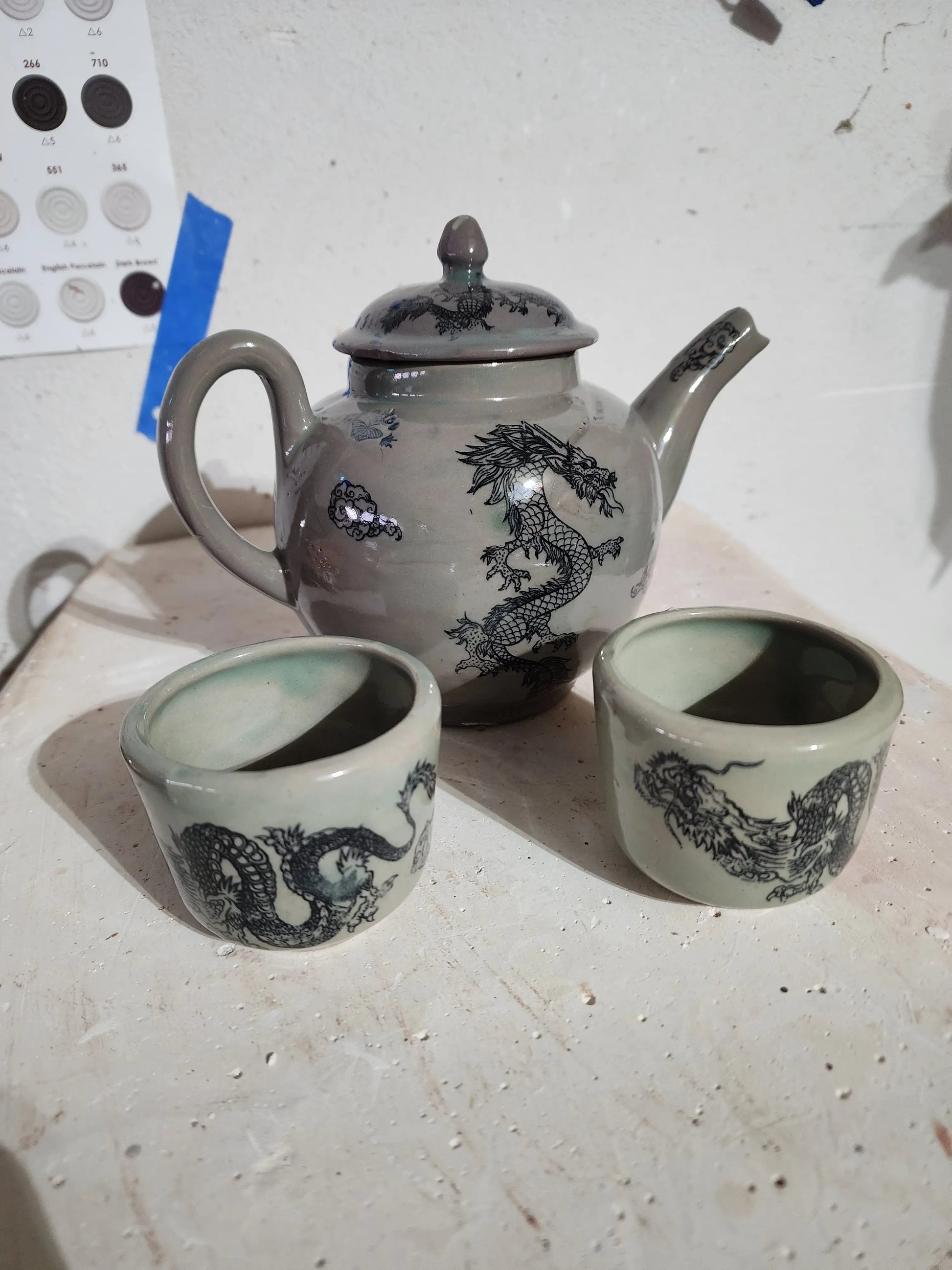 RESERVED -2 CUP EAST ASAIN DRAGON TEASET moonlitbeading