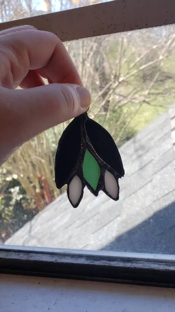 Agender Flower Suncatcher, LGBTQ+ Floral stained glass - moonlitbeading