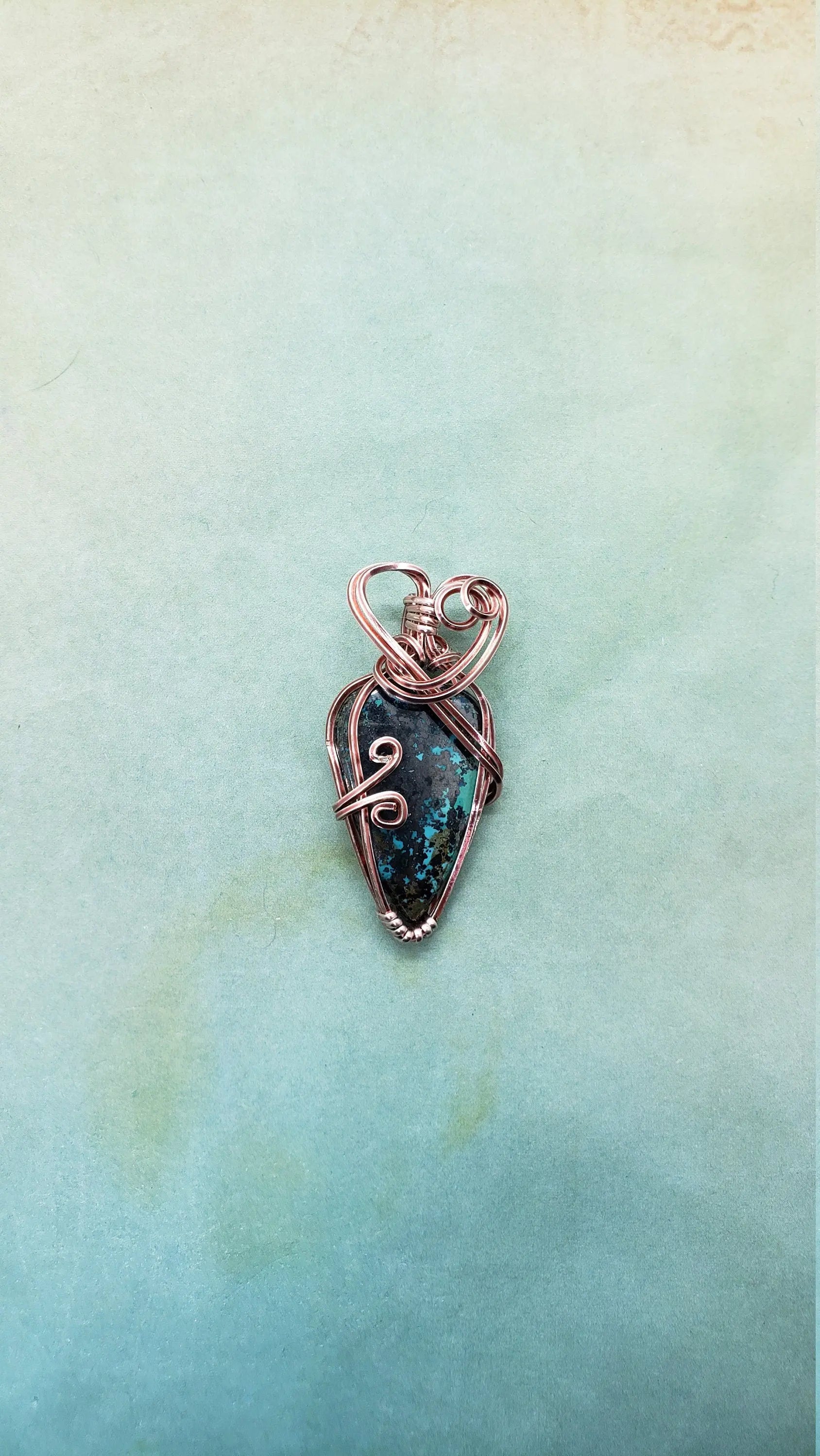 Chrysocolla Pendant    Chrysocolla, gemstone pendant