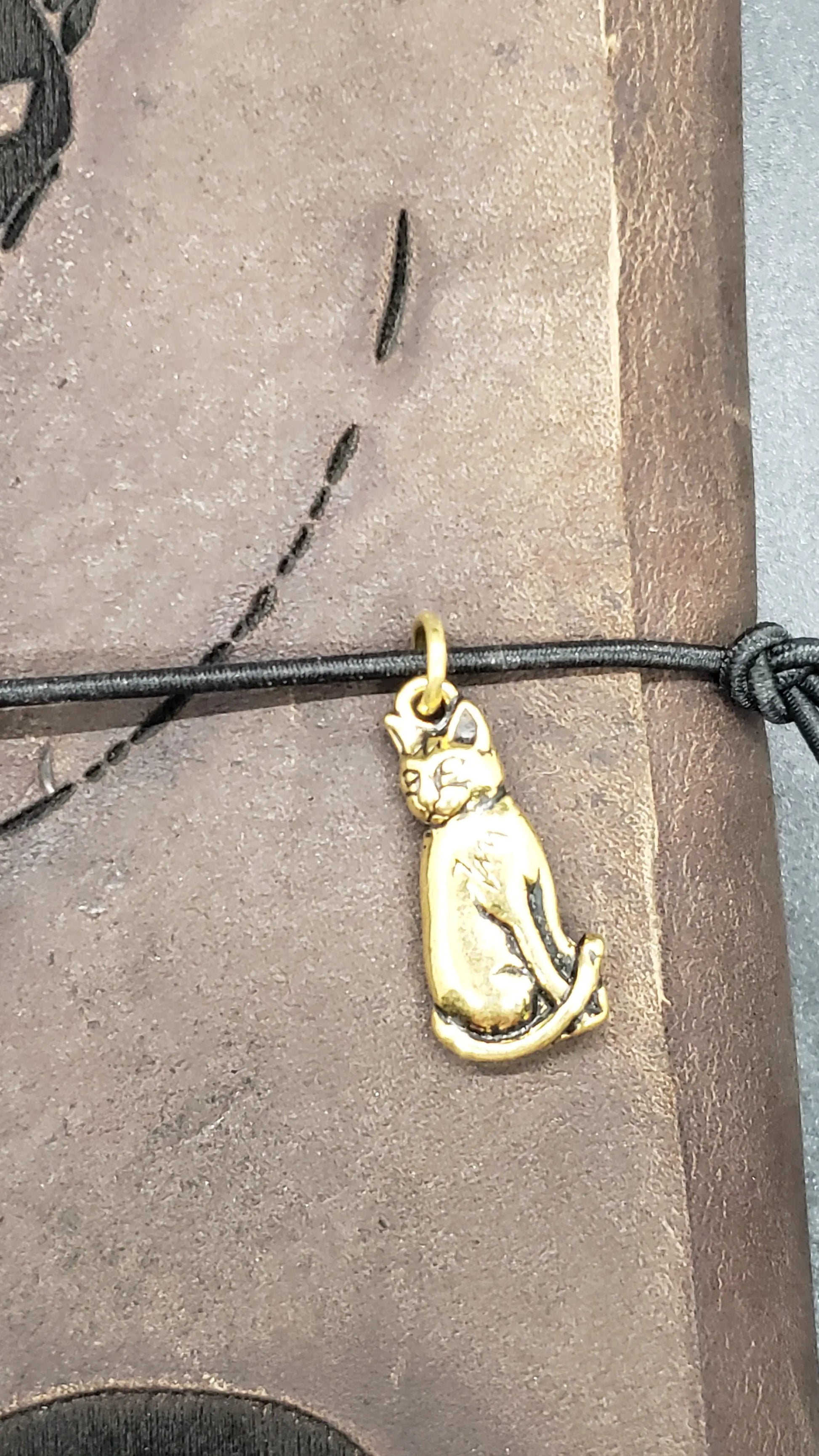 Conjoined Cat Journal    cat, leather journal