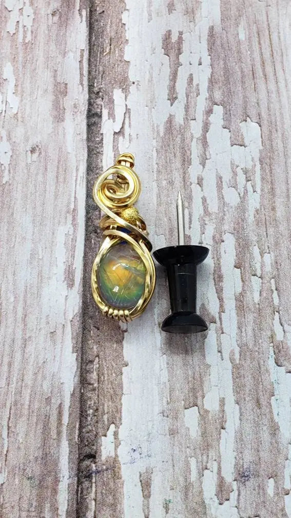 Dainty Aurora Opal pendant, Solitare Pendant, Statement Jewelry - moonlitbeading
