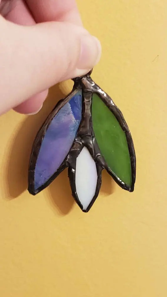 Genderqueer Flower Suncatcher, LGBTQ+ Floral stained glass - moonlitbeading