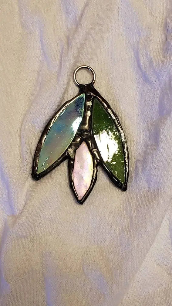 Genderqueer Flower Suncatcher, LGBTQ+ Floral stained glass - moonlitbeading