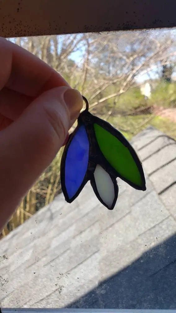 Genderqueer Flower Suncatcher, LGBTQ+ Floral stained glass - moonlitbeading