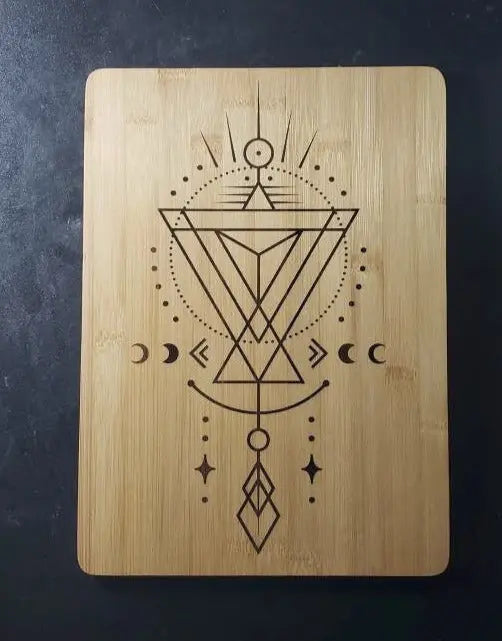 Geometric Laser Engraved Cutting Board - moonlitbeading