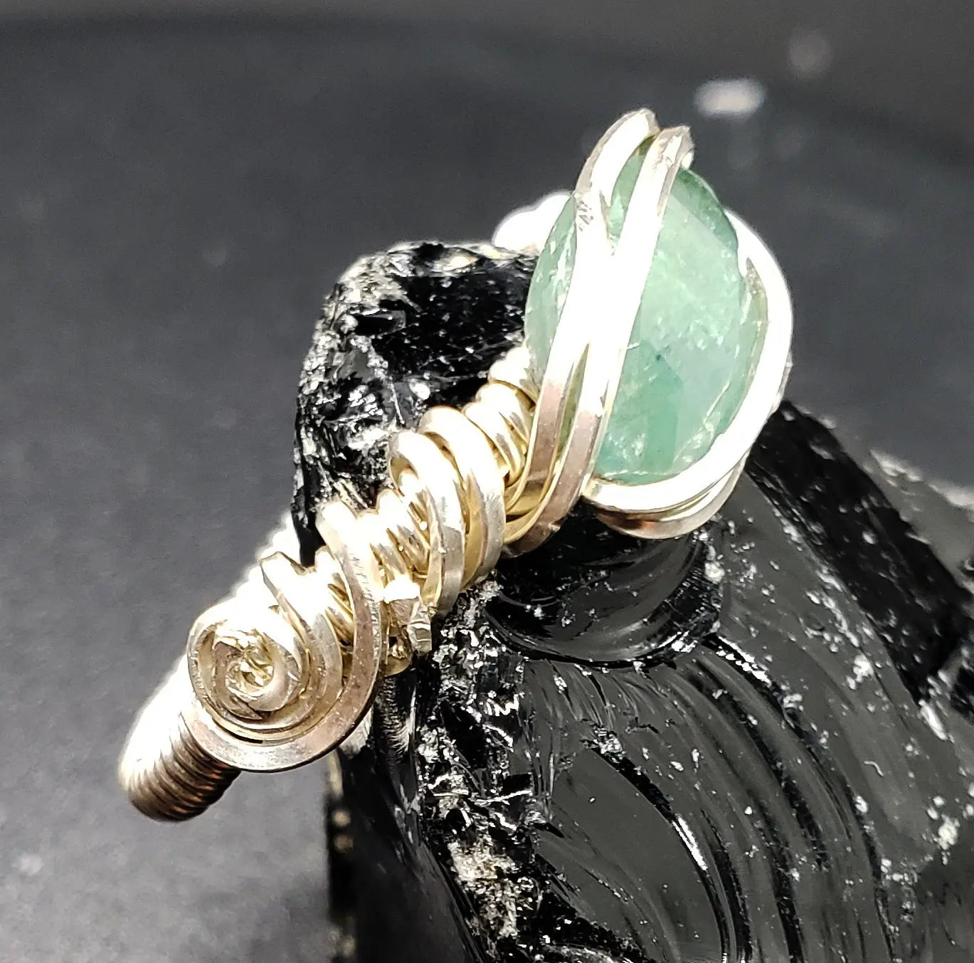 Green Kyanite Ring, Sz 11.75    gemstone ring, Kyanite