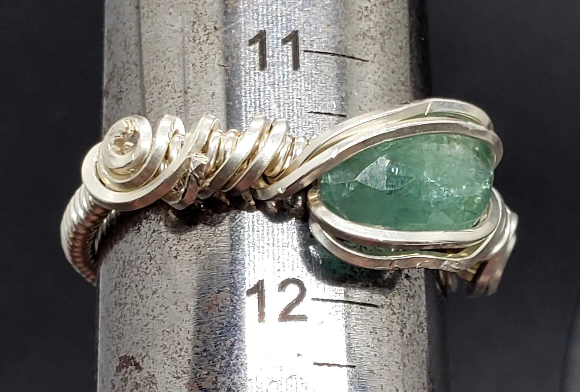 Green Kyanite Ring, Sz 11.75    gemstone ring, Kyanite