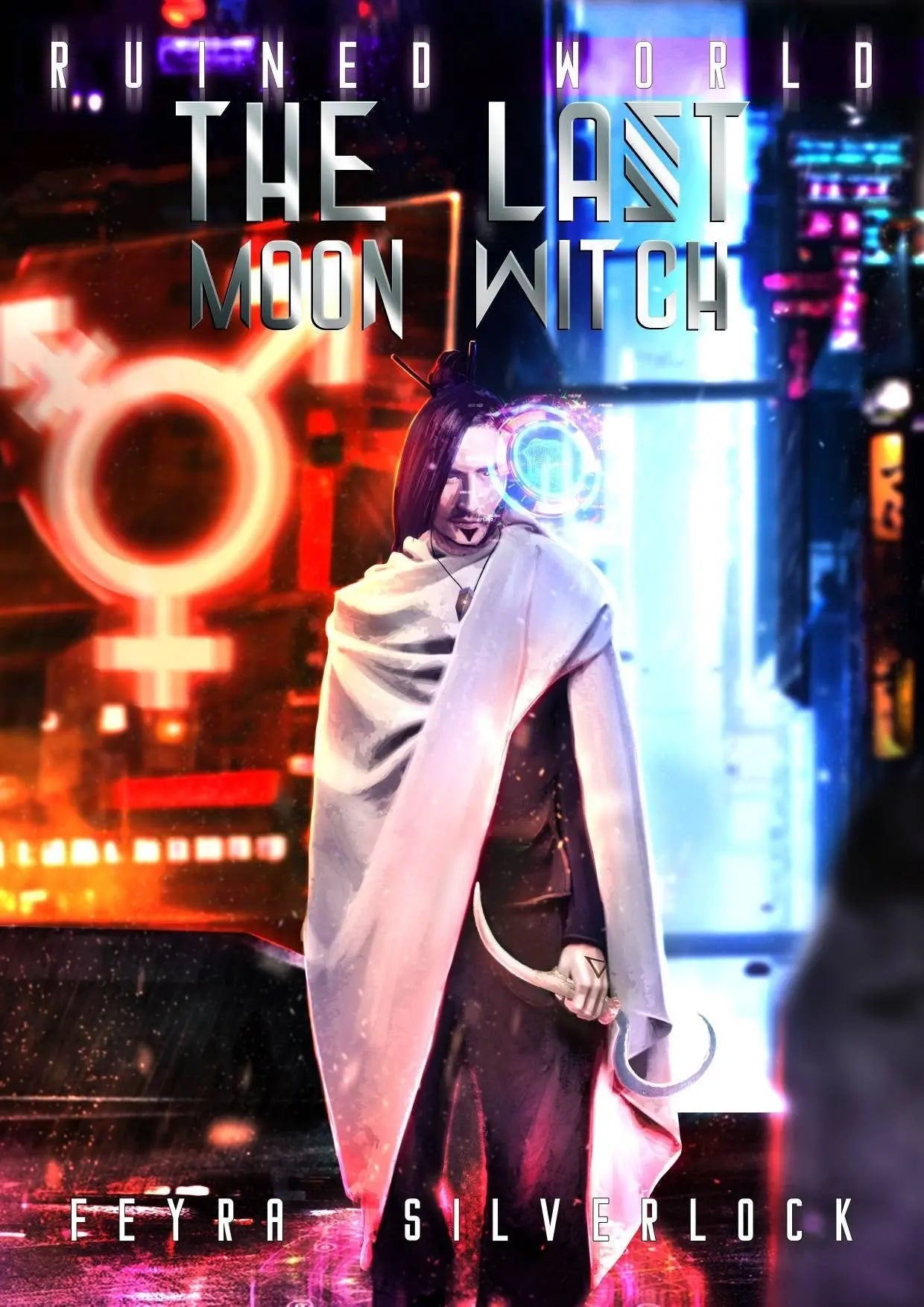 LGBTQIA+ Novel Ruined World: The Last Moon Witch, Cyberpunk Fantasy, Speculative Fiction, Urban Fiction, - moonlitbeading