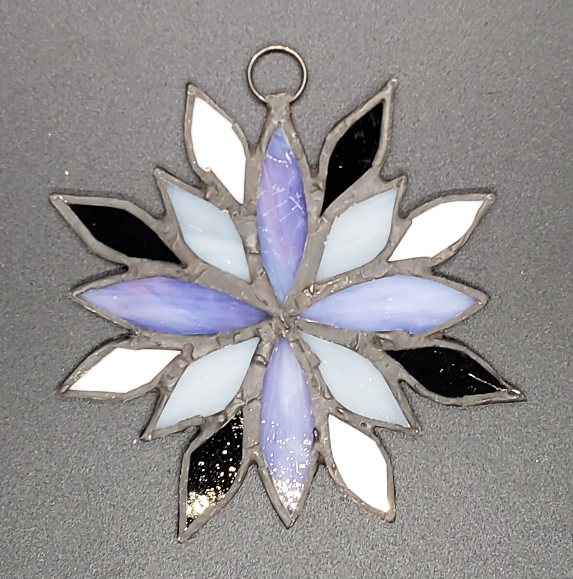 Large of Asexual Flower Suncatcher, LGBTQ+ Floral stained glass    asexual, black, lgbtq+, purple, stained glass, suncatcher, white
