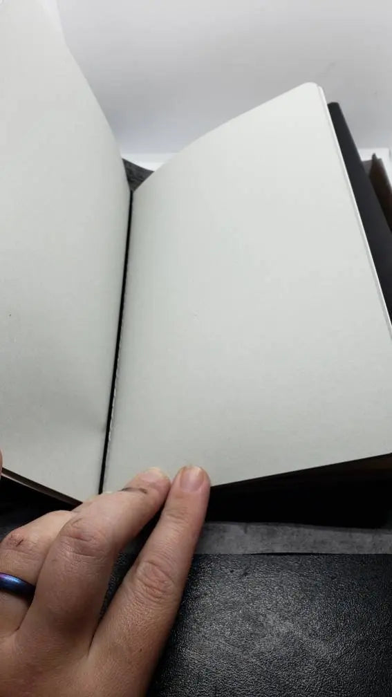 Lunar Death Moth Leather Journal - moonlitbeading