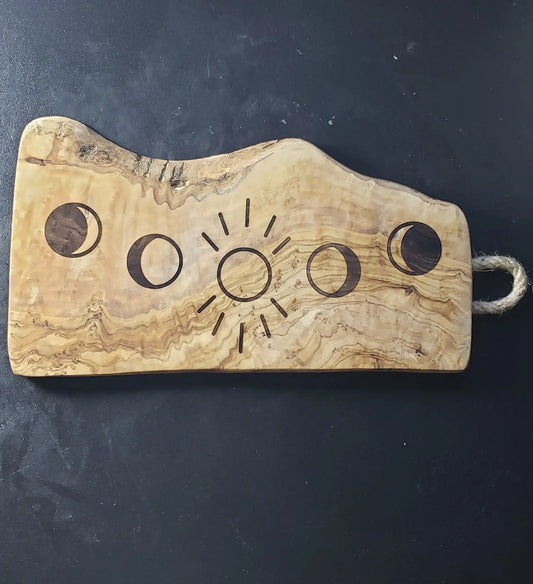 Moon Phase Laser Engraved Cutting Board - moonlitbeading