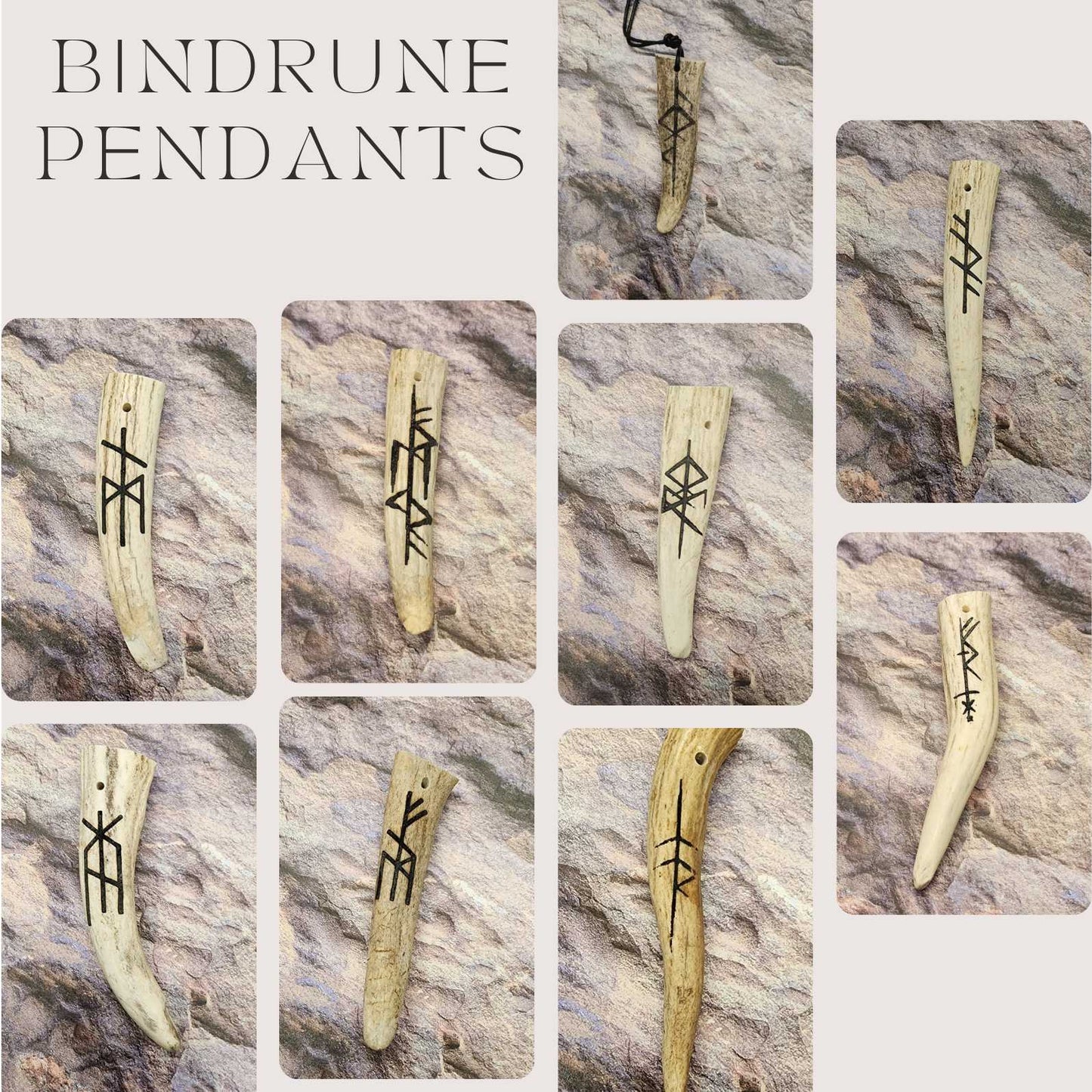 Norse Diety BindeRune Antler Pendant