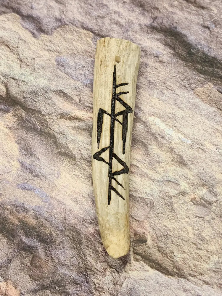 Norse Diety BindeRune Antler Pendant