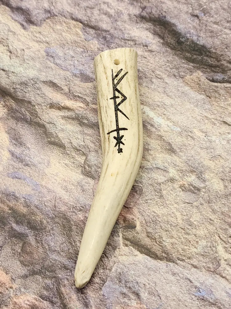 Norse Diety BindeRune Antler Pendant
