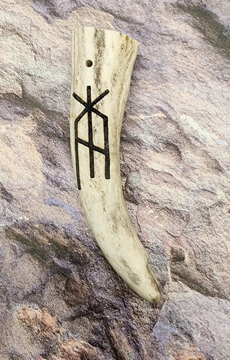 Norse Diety BindeRune Antler Pendant