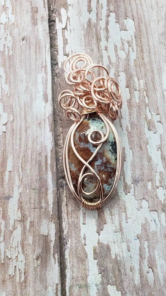 Ocean Jasper Chaos Pendant - moonlitbeading