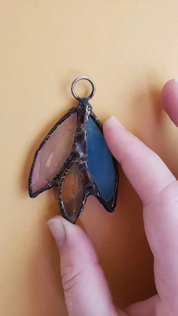 Pansexual Flower Suncatcher, LGBTQ+ Floral stained glass    blue, lgbtq+, pansexual, pink, stained glass, yellow