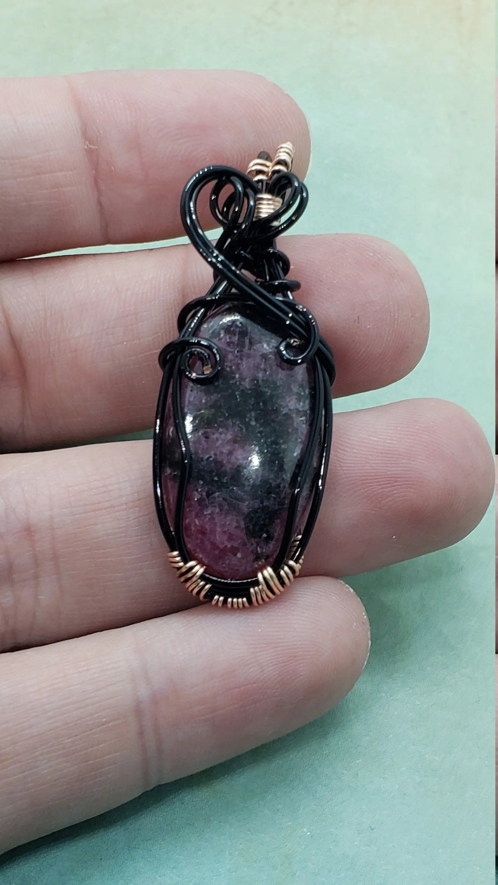 Raspberry Rhodonite Pendant    gemstone pendant, Rhodonite