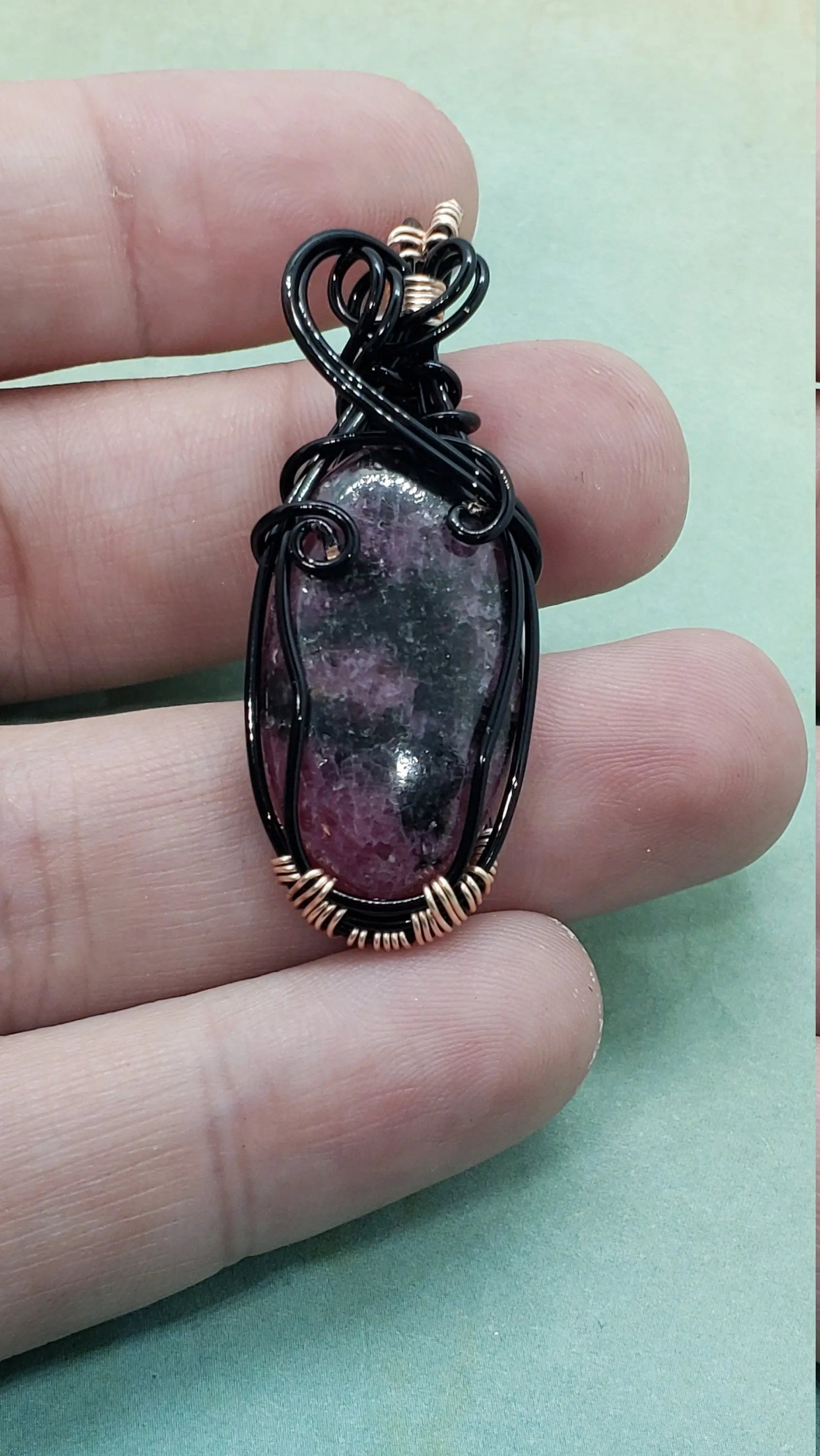 Raspberry Rhodonite Pendant    gemstone pendant, Rhodonite