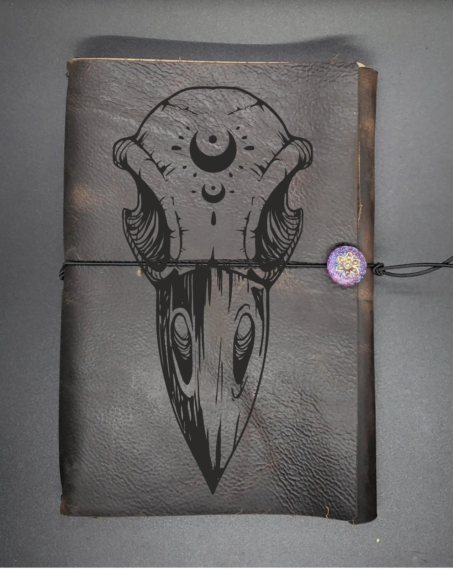 Raven Skull Notebook, Norse Runes for Protection