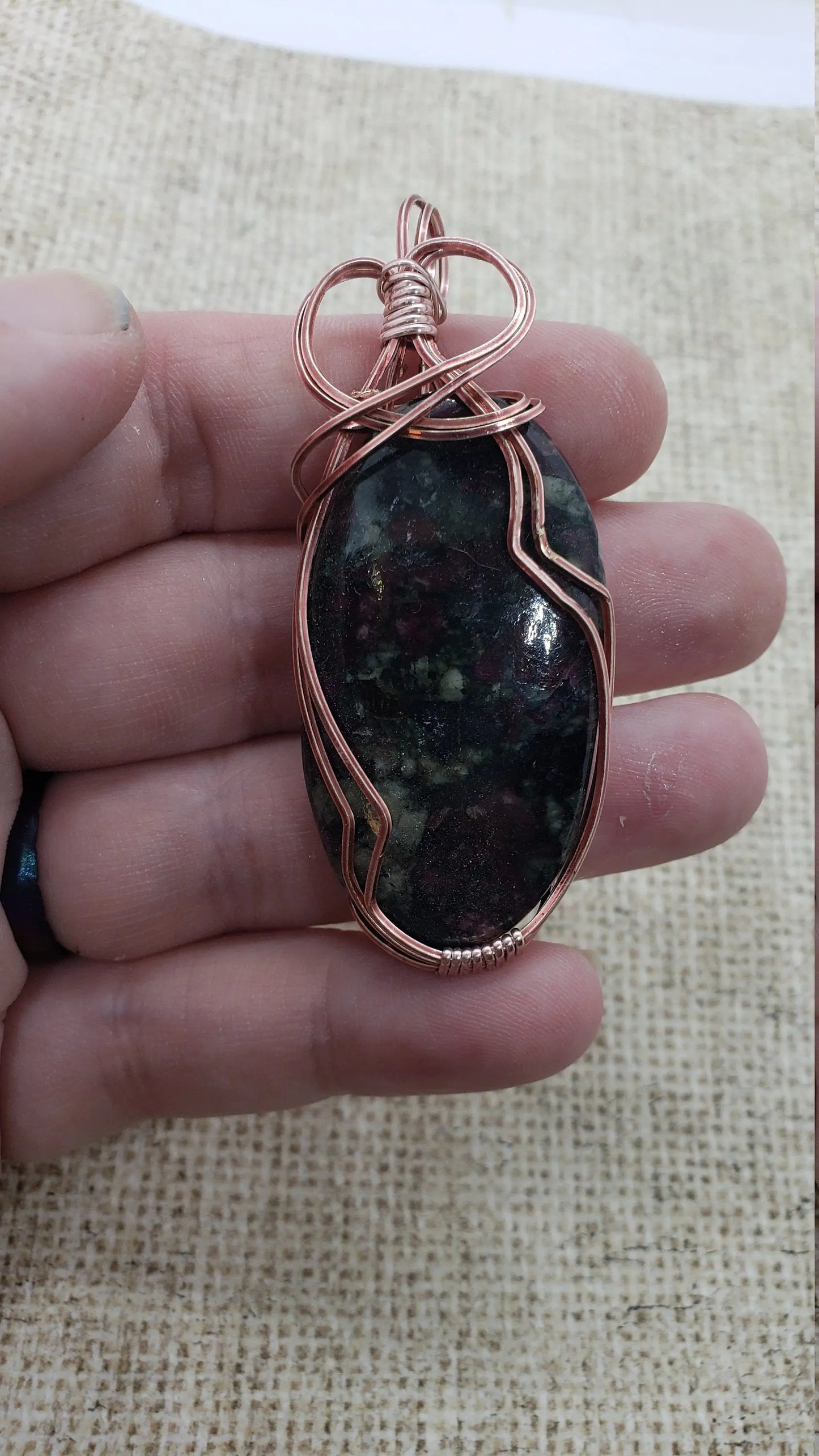 Rhodonite Wire Wrapped Pendant    gemstone pendant, Rhodonite