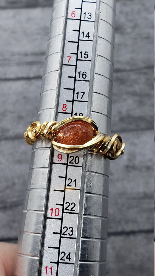 Sunstone Ring Size 8.5    gemstone ring, sunstone